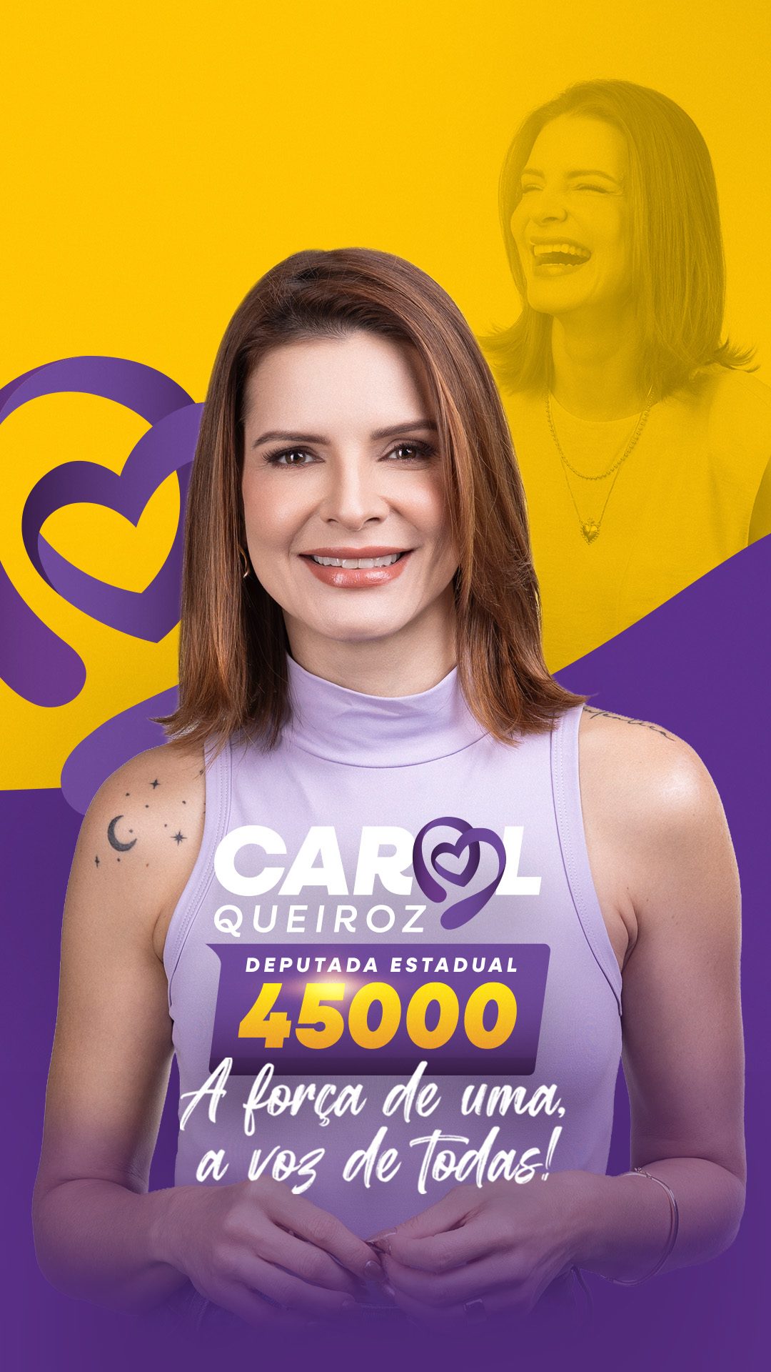Peça de campanha da Carol Queiroz, deputada estadual 45000